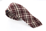 SUITSUPPLY Men Tie ~150 x 8 cm Purple Wool Mix Pointed-End Check Pattern Formal