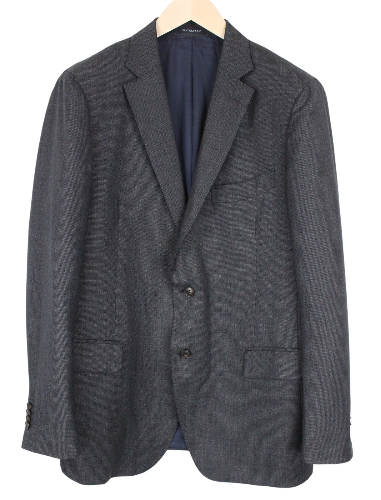 SUITSUPPLY Sienna Men Suit UK46R Single-Breasted Lined Grey Pure Wool 2 Piece