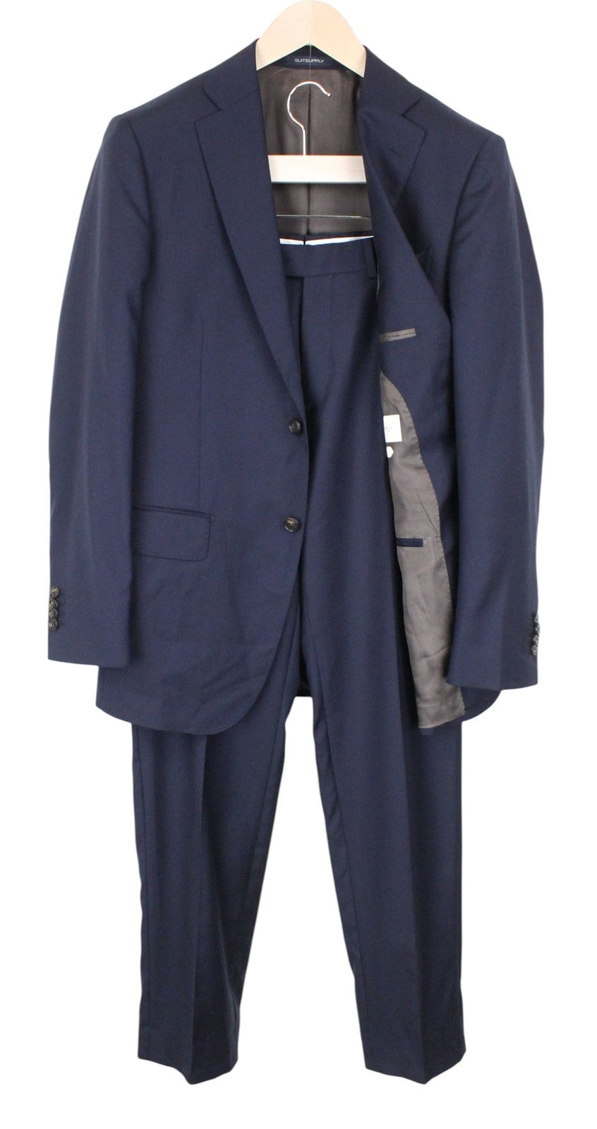 SUITSUPPLY Napoli Men Suit UK36R Single-Breasted Classic Blue Pure Wool 2 Piece