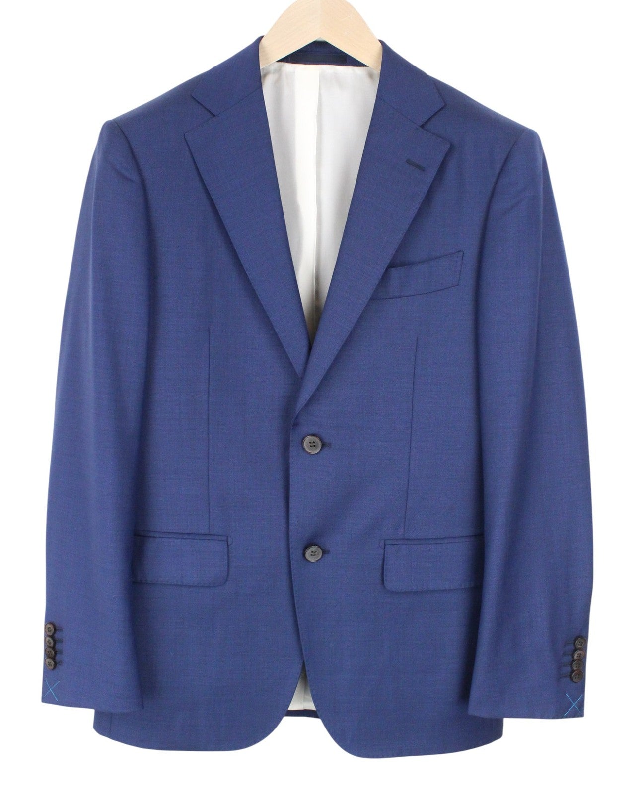 SUITSUPPLY Napoli Men Suit UK36R Classic Blue Pure Wool Super 110's 2 Piece