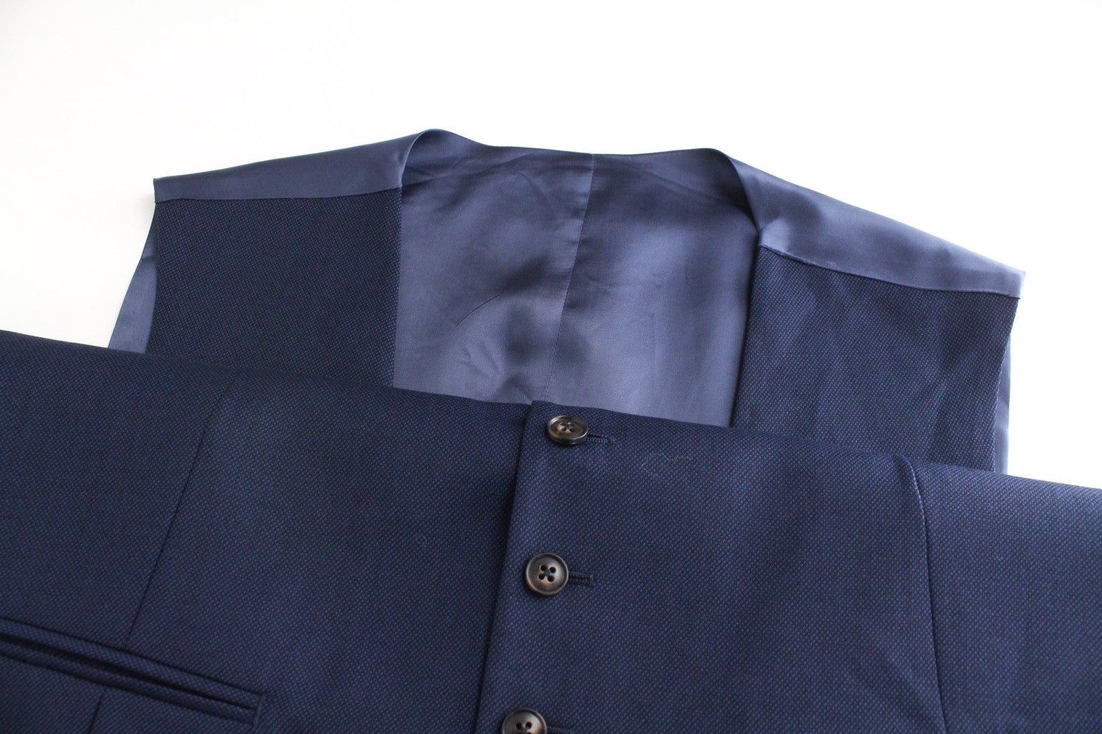 SUITSUPPLY Sienna Men Suit UK46R Lined Formal Blue Wool Super 130's 3 Piece