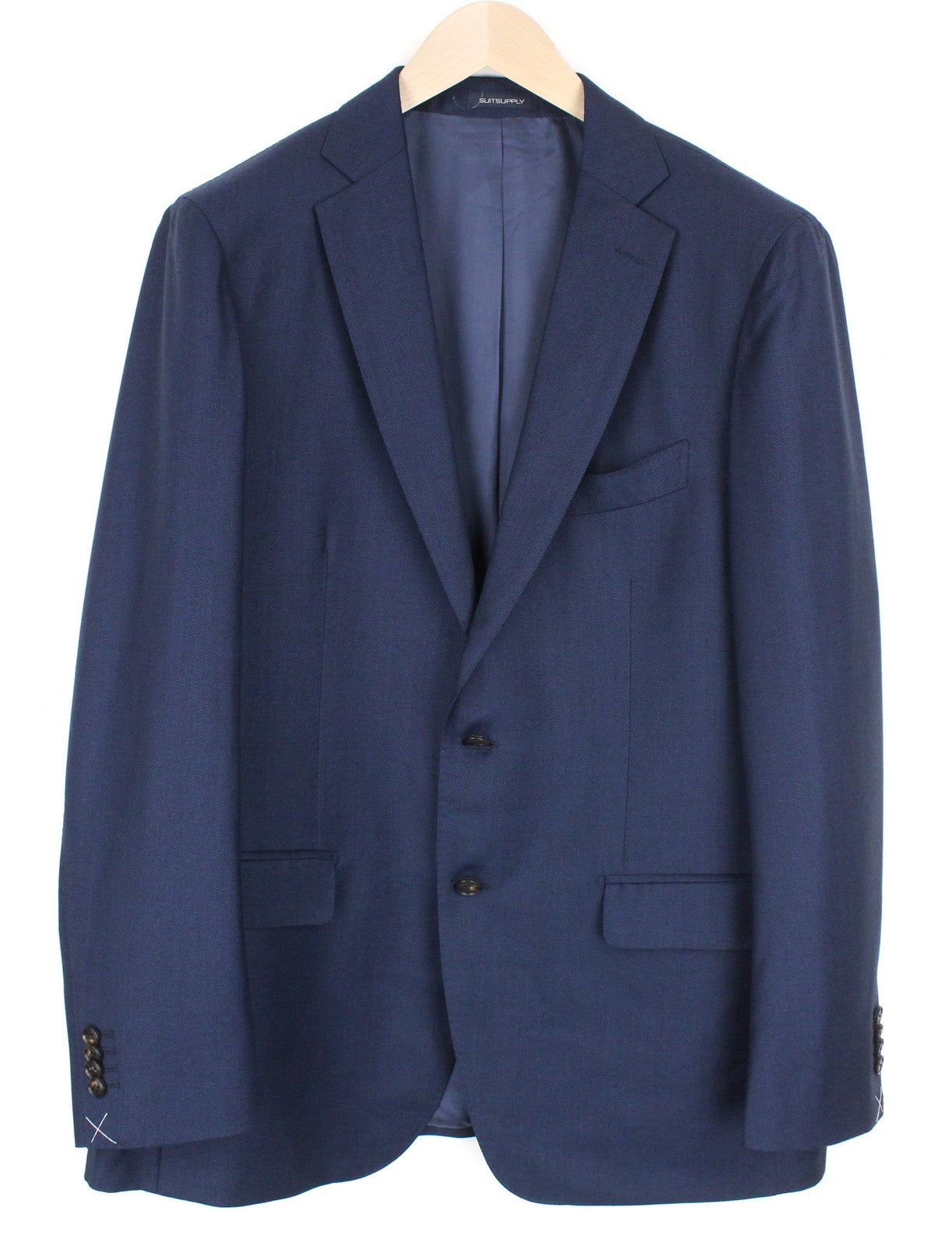 SUITSUPPLY Sienna Men Suit UK46R Lined Formal Blue Wool Super 130's 3 Piece