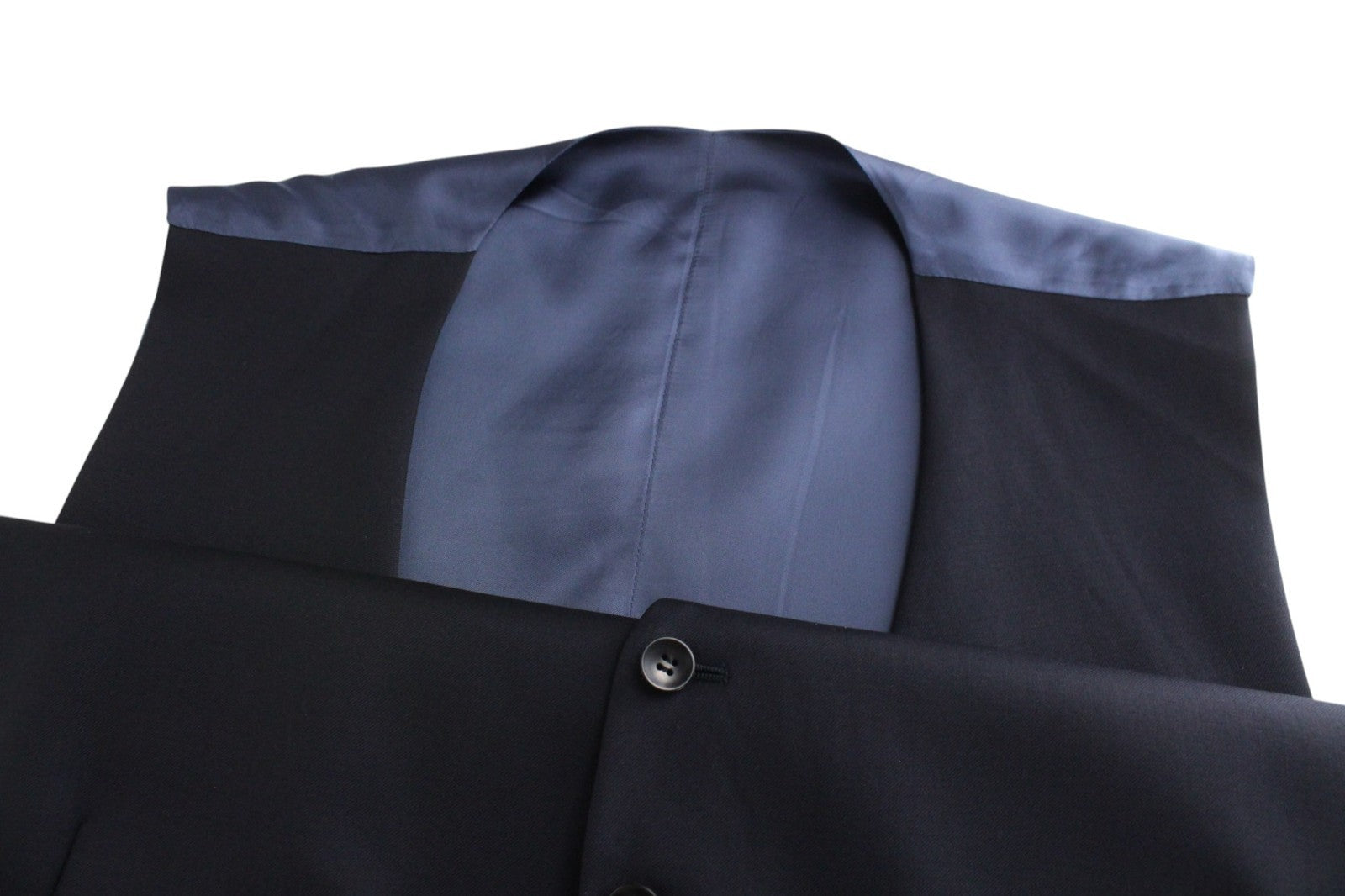 SUITSUPPLY La Spalla Men Suit UK50L Classic Lined Dark Blue Pure Wool 3 Piece