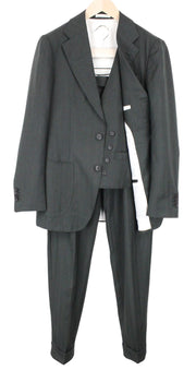 SUITSUPPLY Havana Tulip Men Suit UK38R Green Pure Wool Super 130's Slim 3 Piece