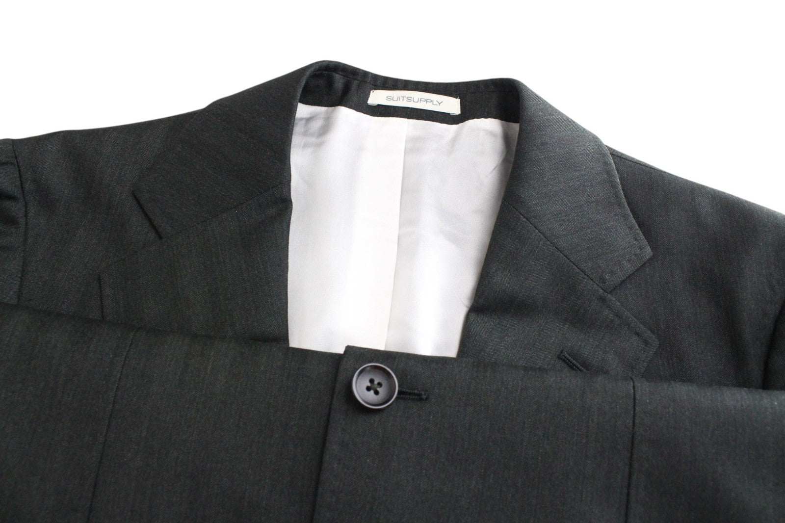SUITSUPPLY Havana Tulip Men Suit UK38R Green Pure Wool Super 130's Slim 3 Piece