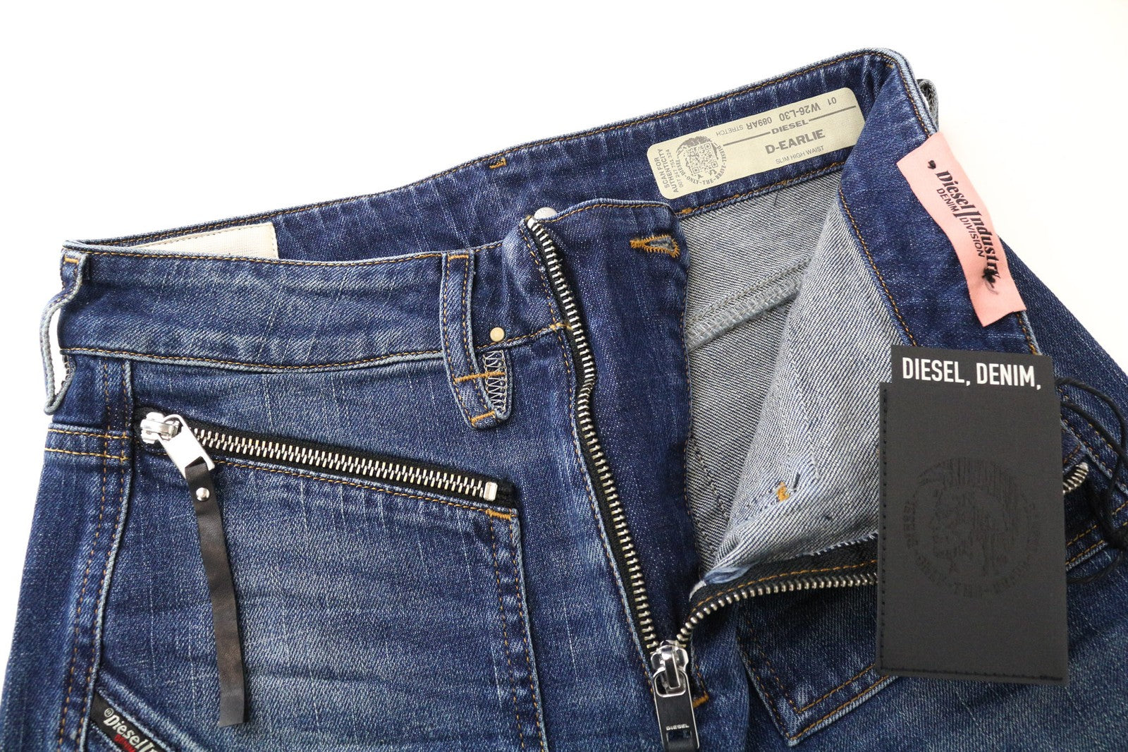 DIESEL D-Earlie 089AR Women Jeans W26/L30 Slim Fit Cropped Blue Cotton Stretch
