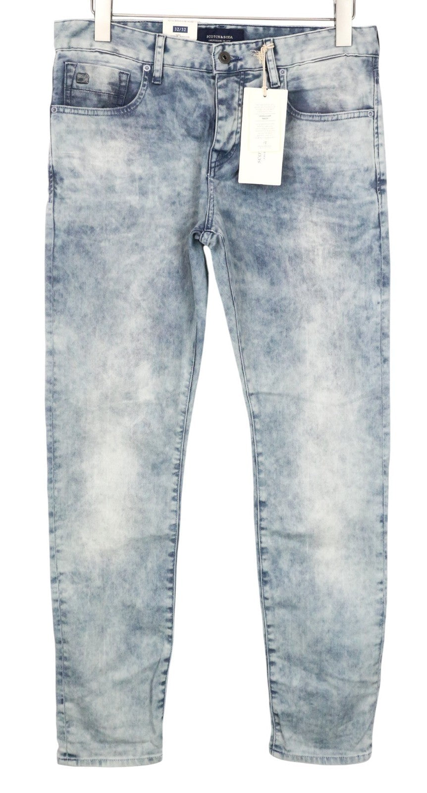 SCOTCH & SODA Ralston Men Jeans W32/L32 Slim Fit Blue Cotton Stretch Washed