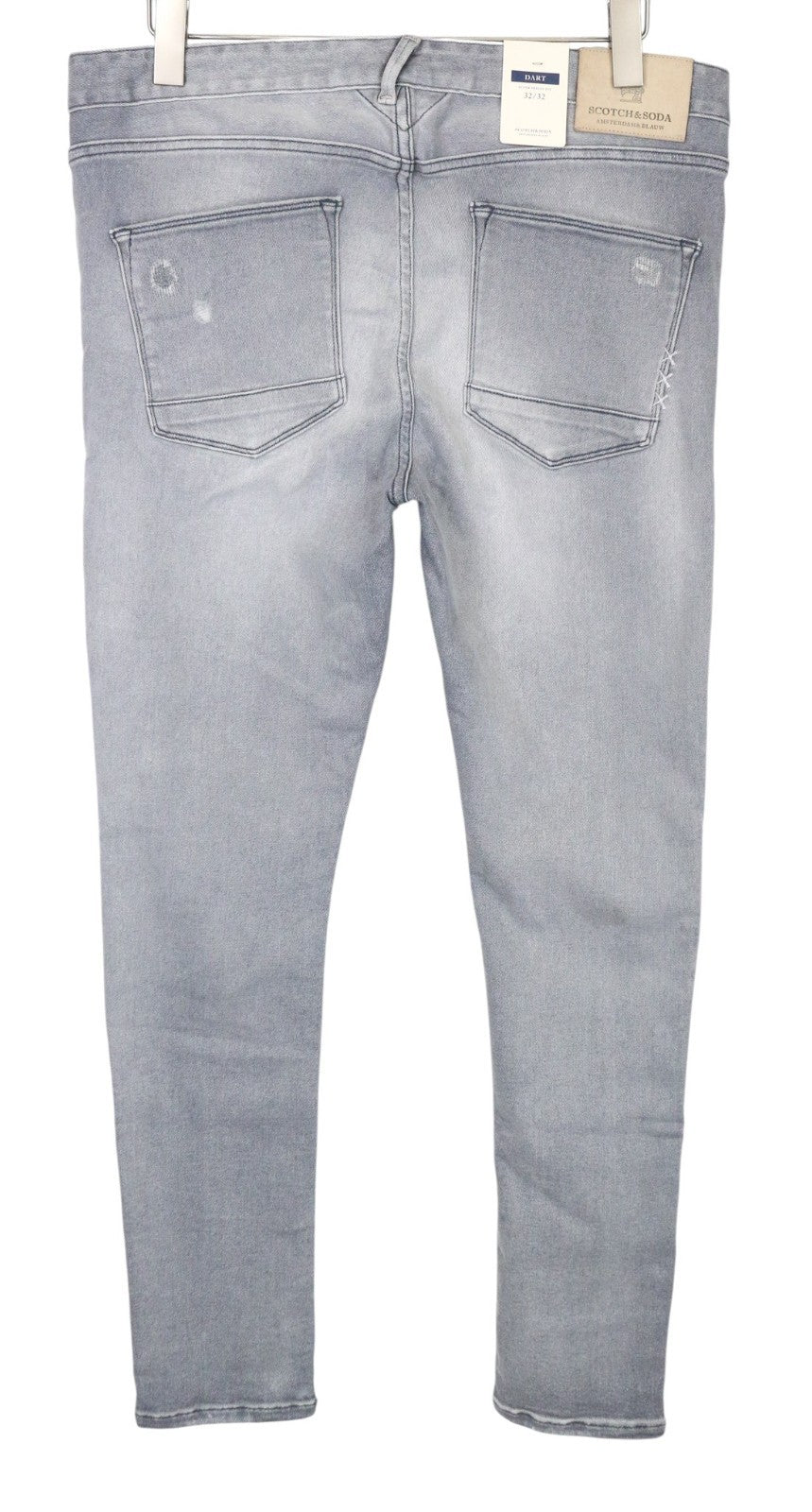 SCOTCH & SODA Dart Men Jeans W32/L32 Super Skinny Fit Distressed Faded Grey