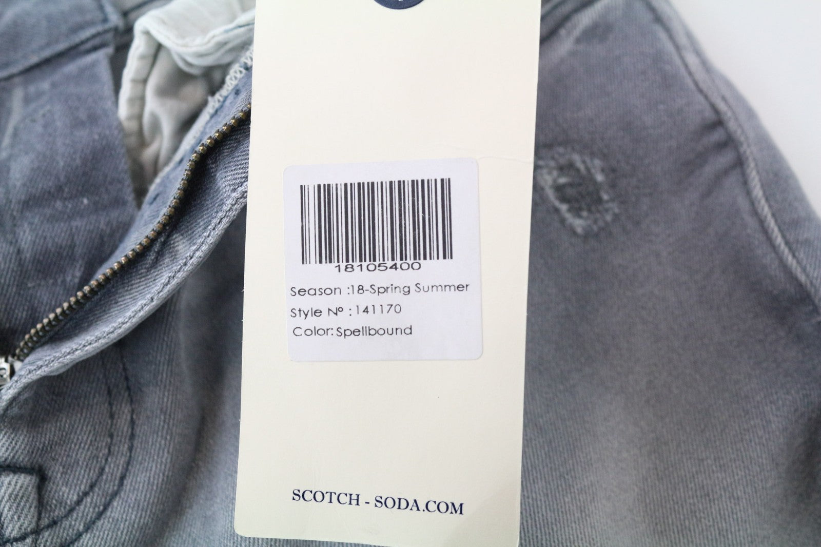 SCOTCH & SODA Dart Men Jeans W32/L32 Super Skinny Fit Distressed Wash Grey
