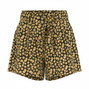 MAISON SCOTCH Women Shorts S W29 Black Floral All Over Print Pleated High Waist