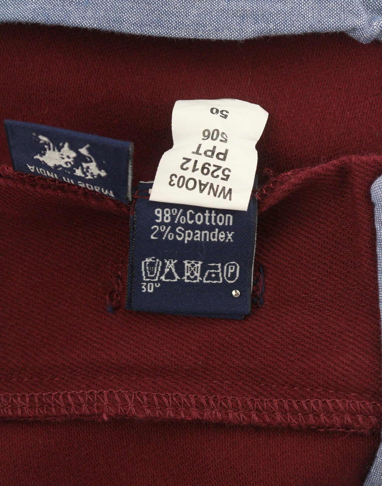 HARMONT & BLAINE Men Trousers 50 W37 Red Narrot Fit Zip Fly Chino