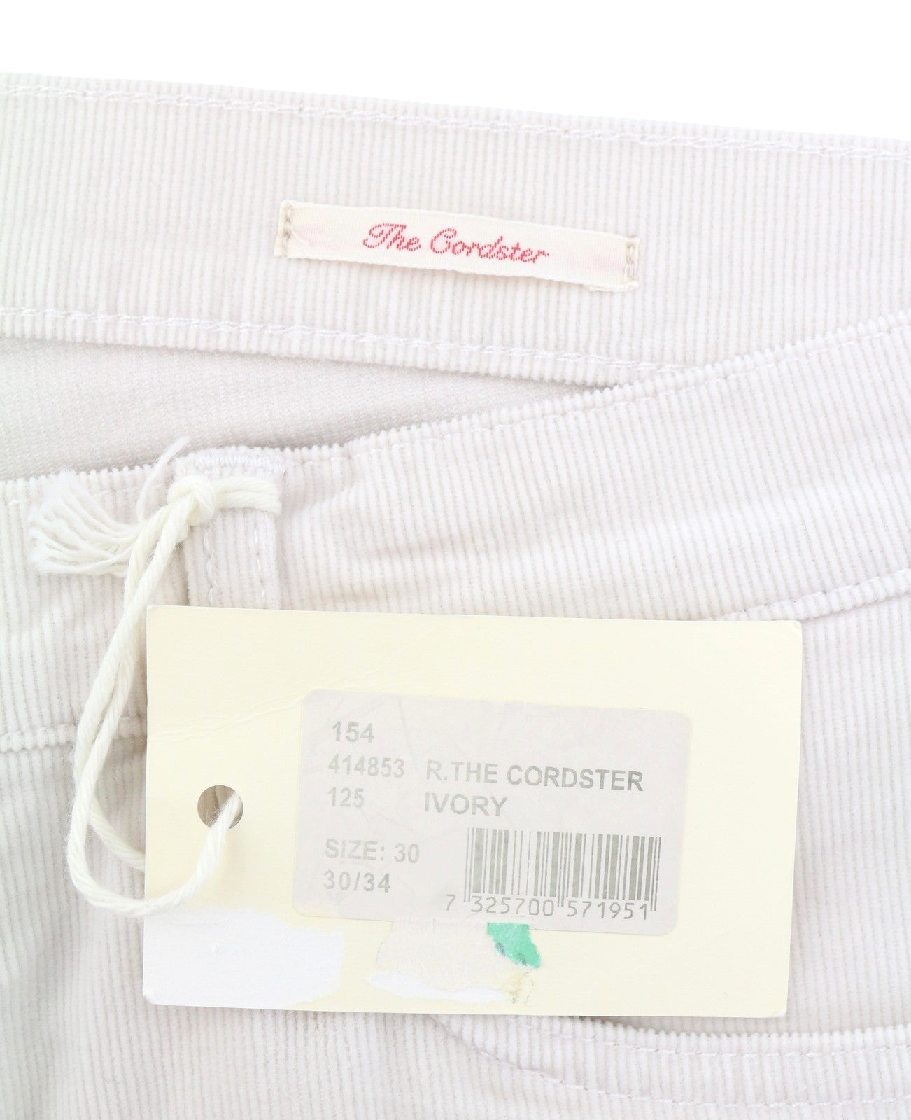 GANT Rugger The Cordster Men Trousers W30/L34 Ivory Slim Fit Cropped