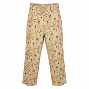 MAISON SCOTCH Women Trousers M W30 Beige All-Over Patterned Cripped Belted