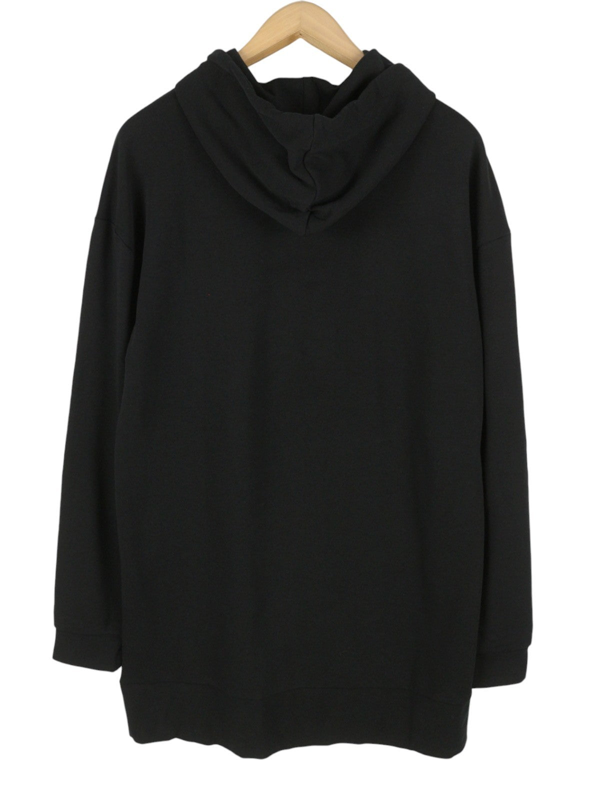 CALANDO Women Dress S Black Oversized Hoodie Long Sleeve
