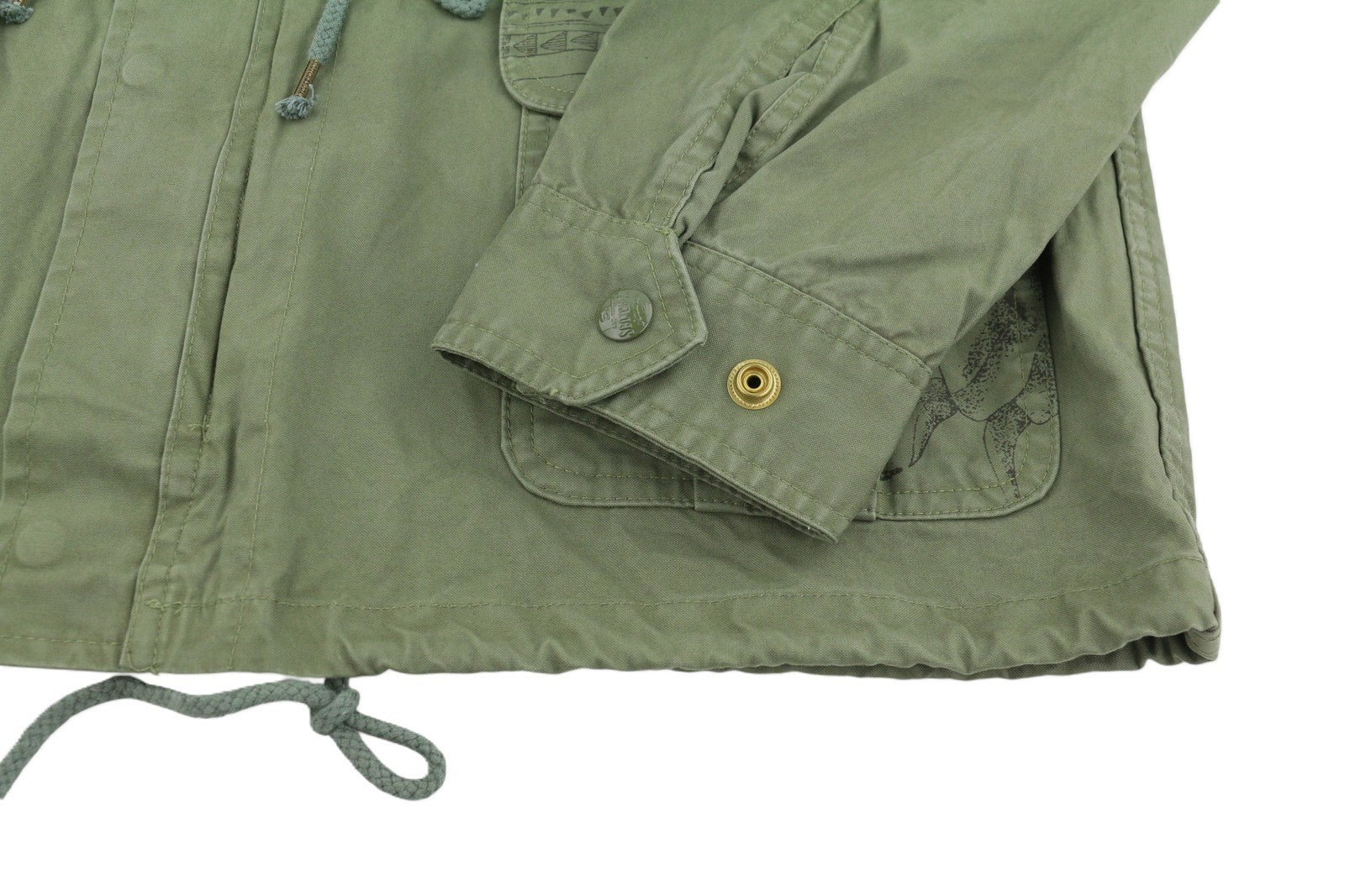 SCOTCH & SODA Men Jacket M Green Patterned Drawstring Waist Lightweight