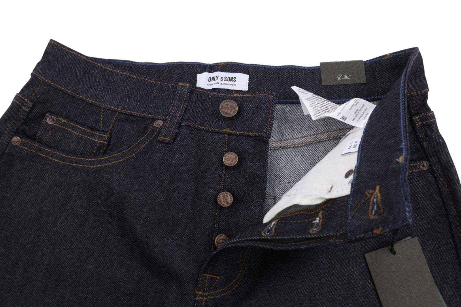 ONLY & SONS Avi Life Tap Rinse Men Jeans W30/L32 Dark Blue Taped Fit