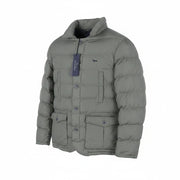 HARMONT & BLAINE Men Jacket L Grey Quilted Padded Button Up Patch Pockets