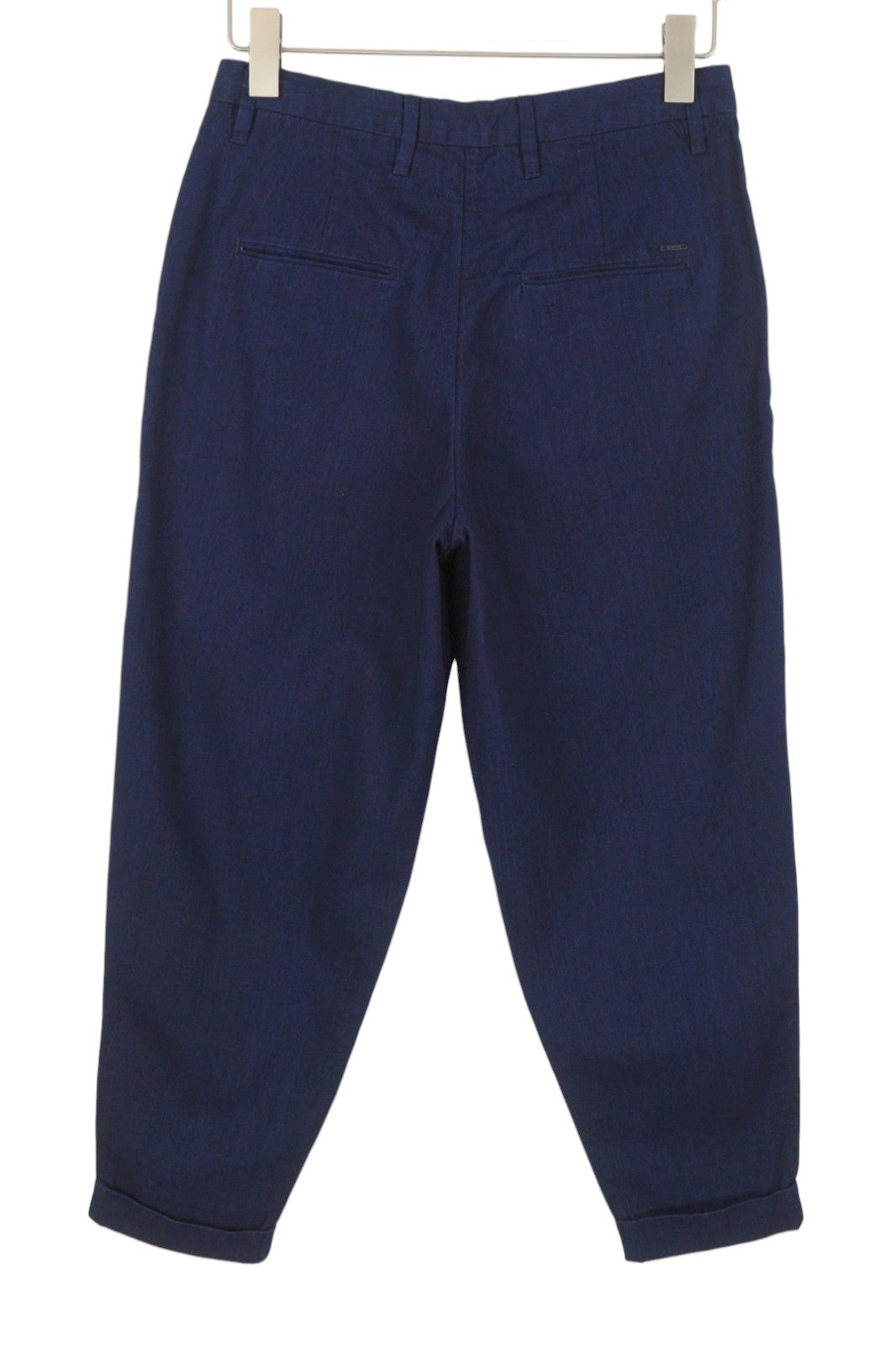 SCOTCH & SODA Women Trousers W26/L32 Dark Blue Pleated Turn Up Cropped