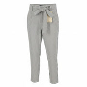 MAISON SCOTCH Women Trousers W27/L30 White Pinstriped Skinny High Rise Belted