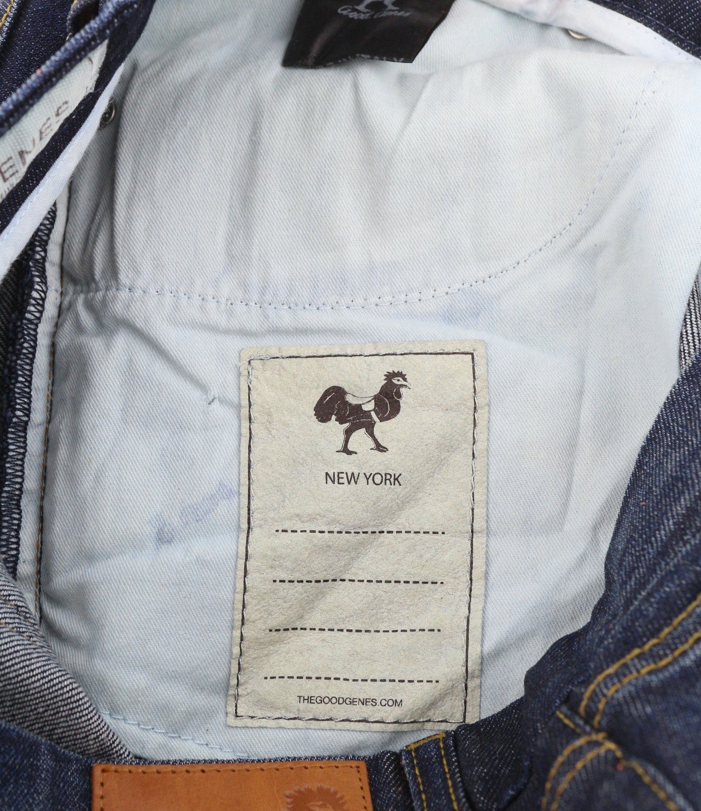 GOOD GENES Men Jeans W29/L34 Blue Whiskers Faded Zip Fly Slim Fit Denim