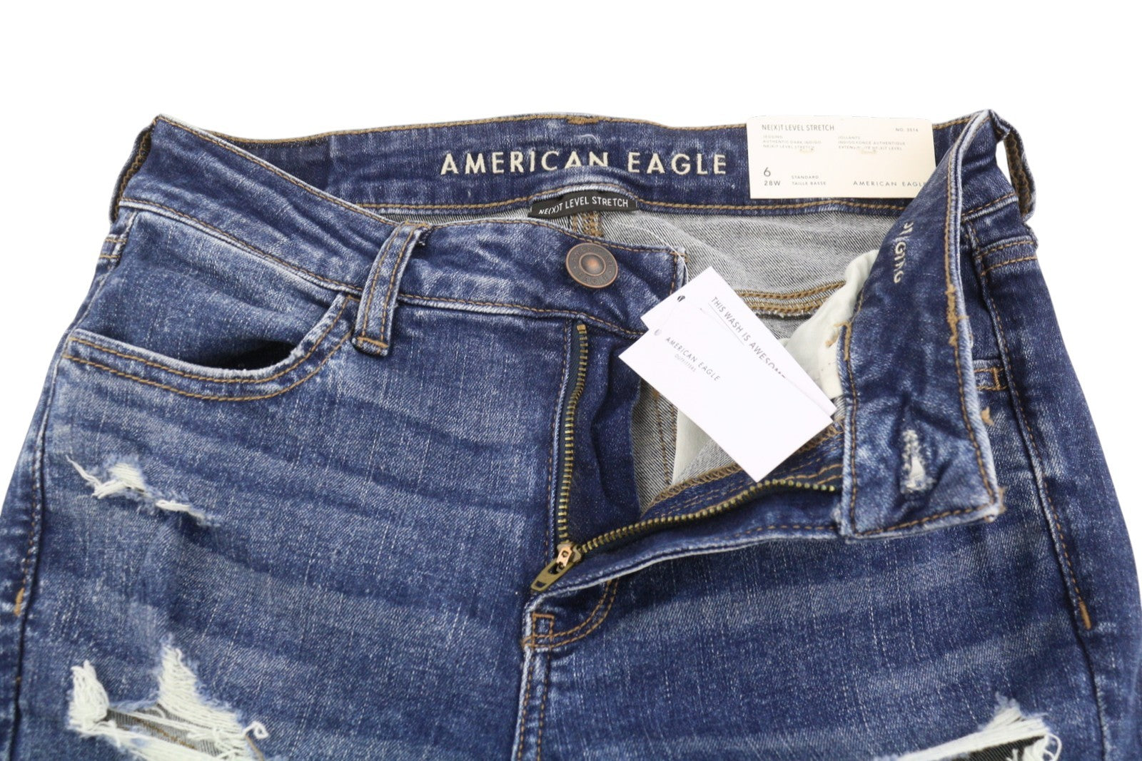 AMERICAN EAGLE OUTFITTERS Jegging Women Jeans W28 Blue Ripped Skinny
