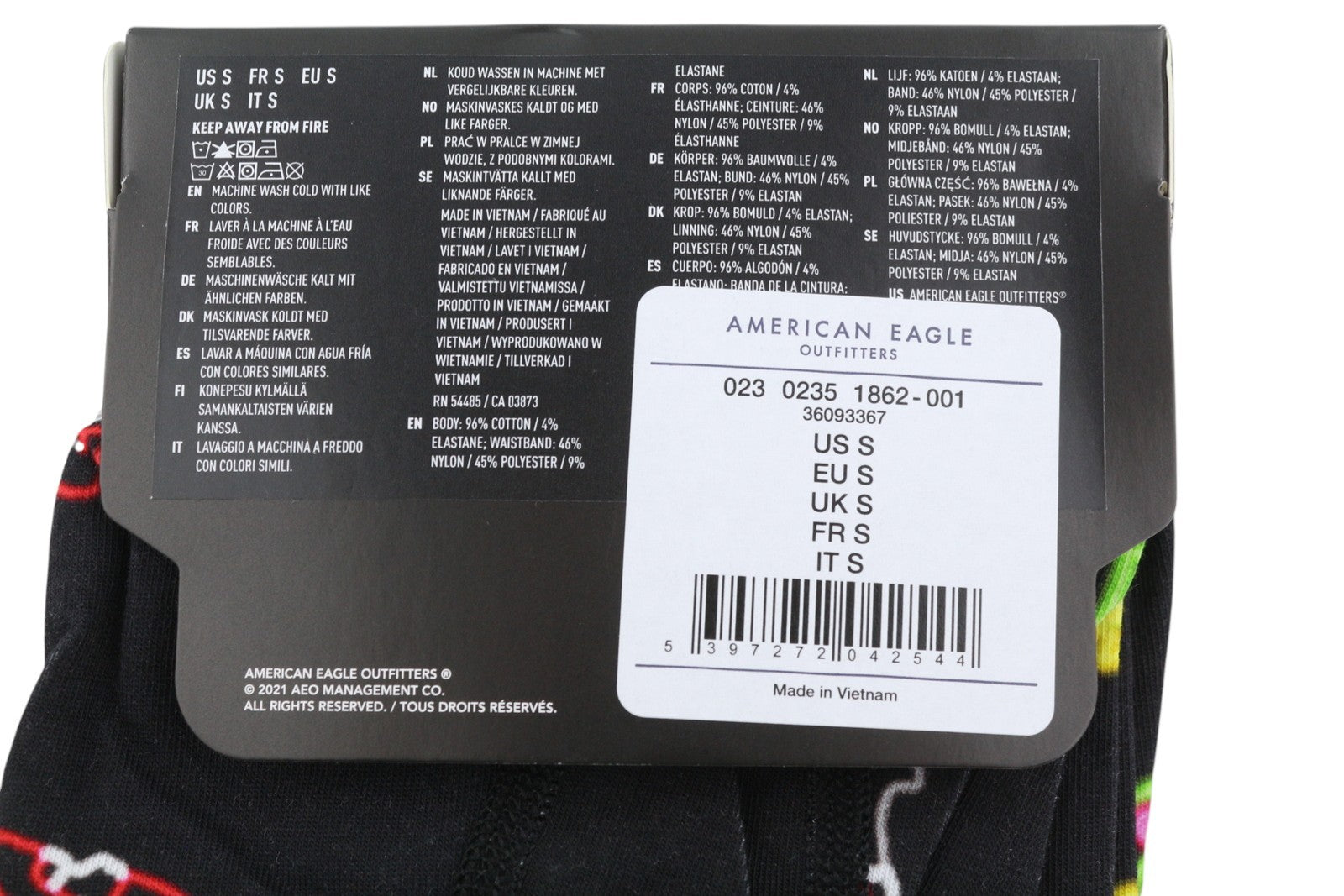 AMERICAN EAGLE OUTFITTERS Men Underwear S Pattern Boxer Brief Jersey