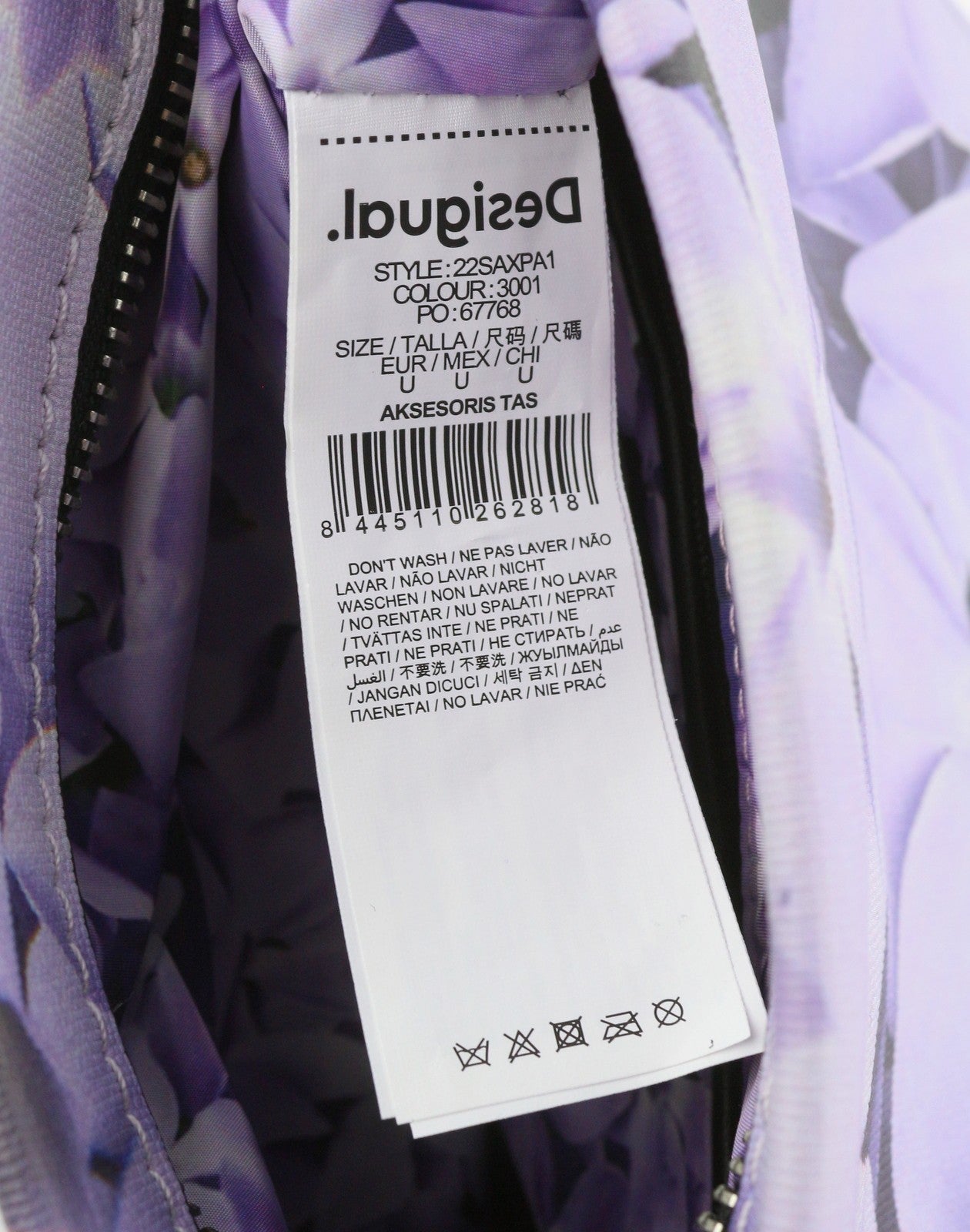 DESIGUAL Bols Imperial Patch Calpe Women Bag OS Purple Floral Zip Crossbody