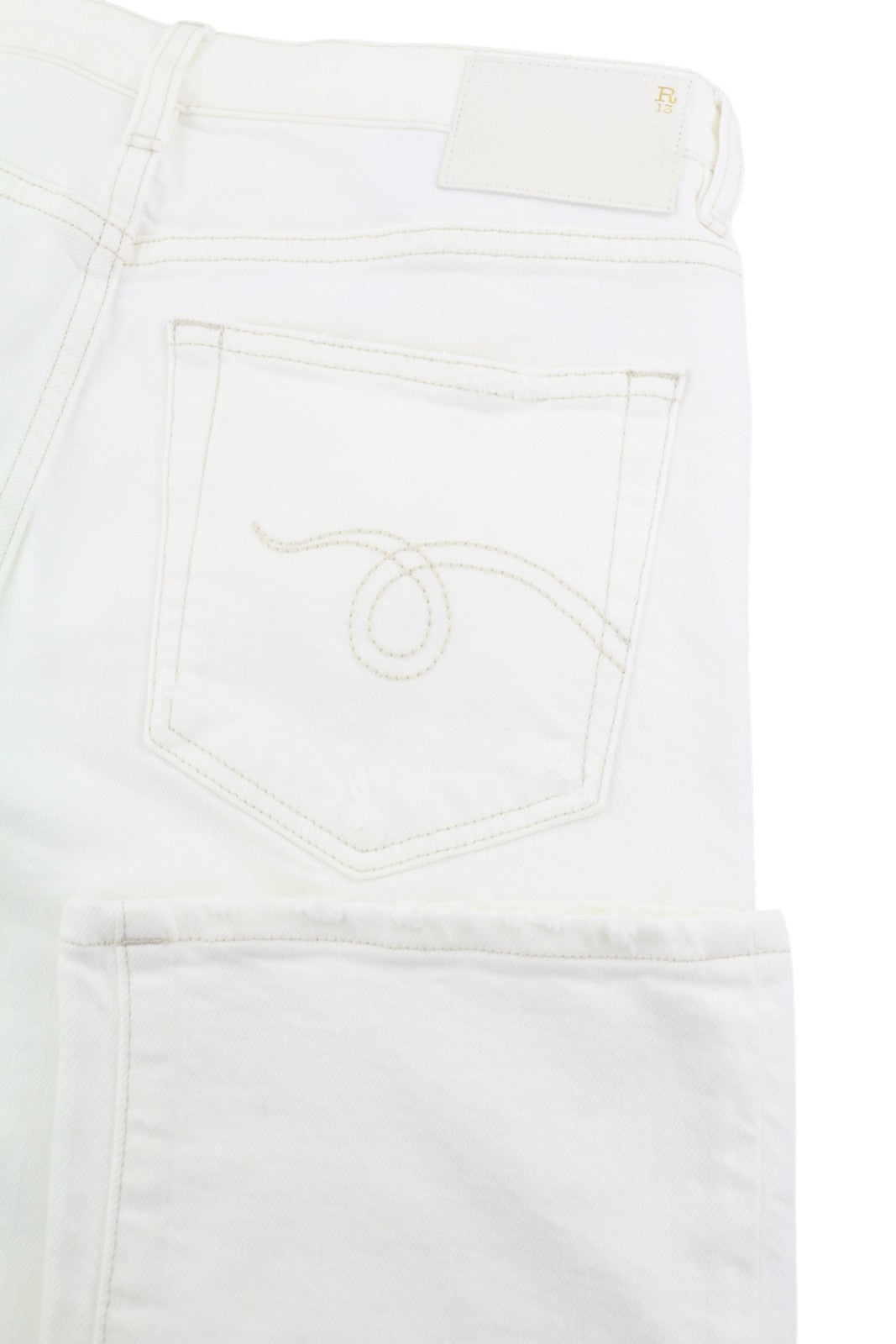 R13 Toby Boy Women Jeans 26 Aerin White Stretch Low Rise Slim Zip Fly