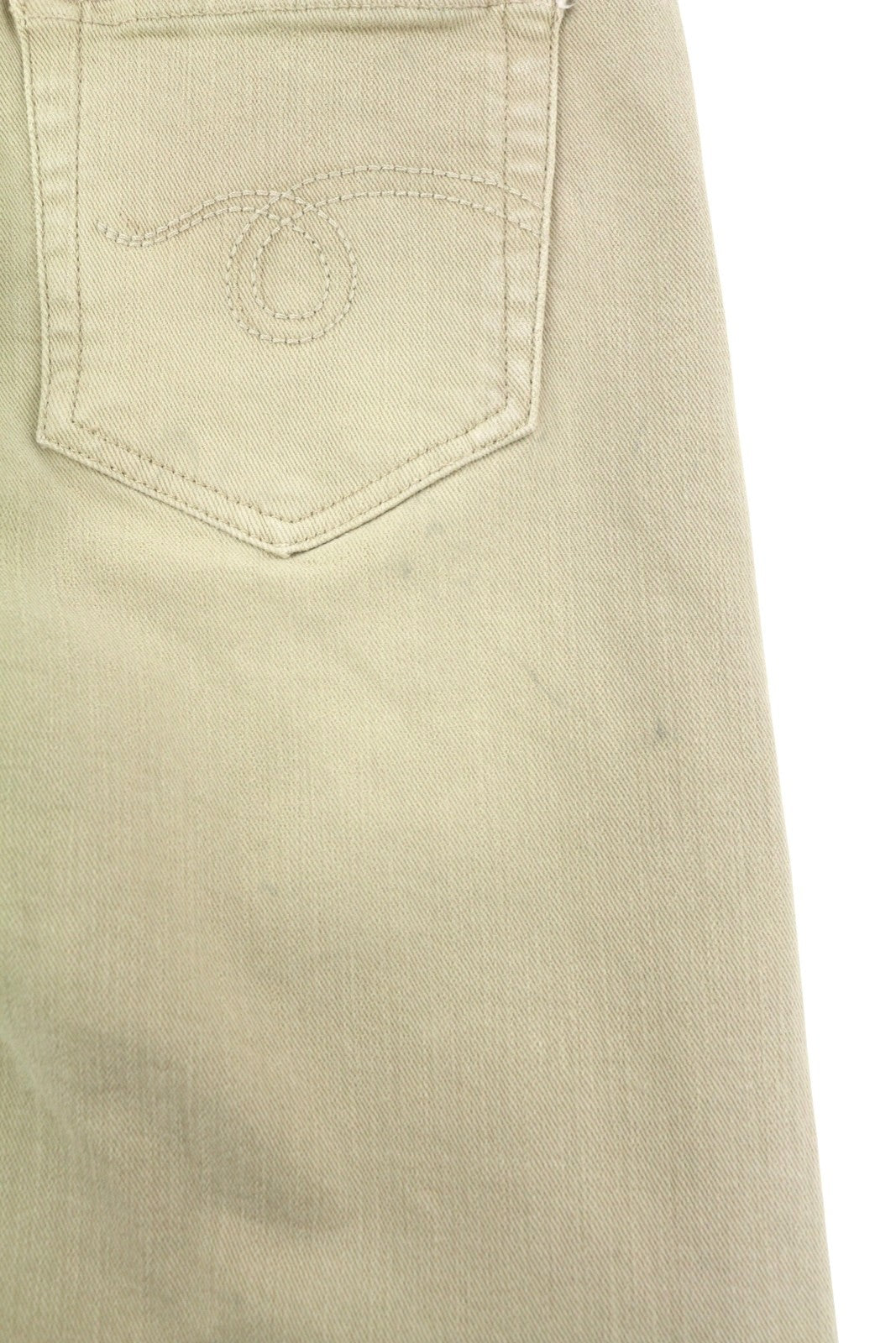 R13 Women Jeans W28 Beige Faded Stretch Cropped Ankle Zip Closure