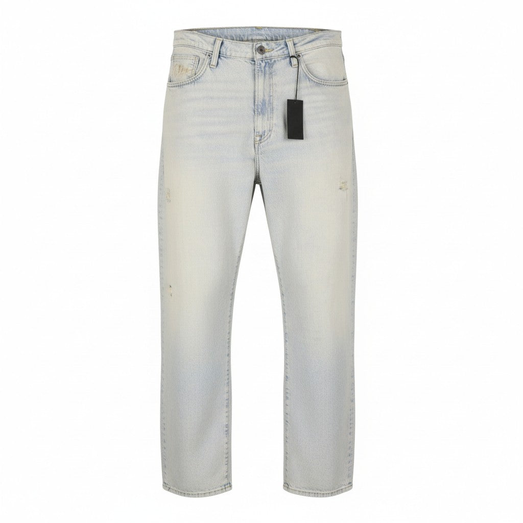 R13 D'Arcy Loose Men Jeans 38 Dennis Blue Aged Ripped Distress Look