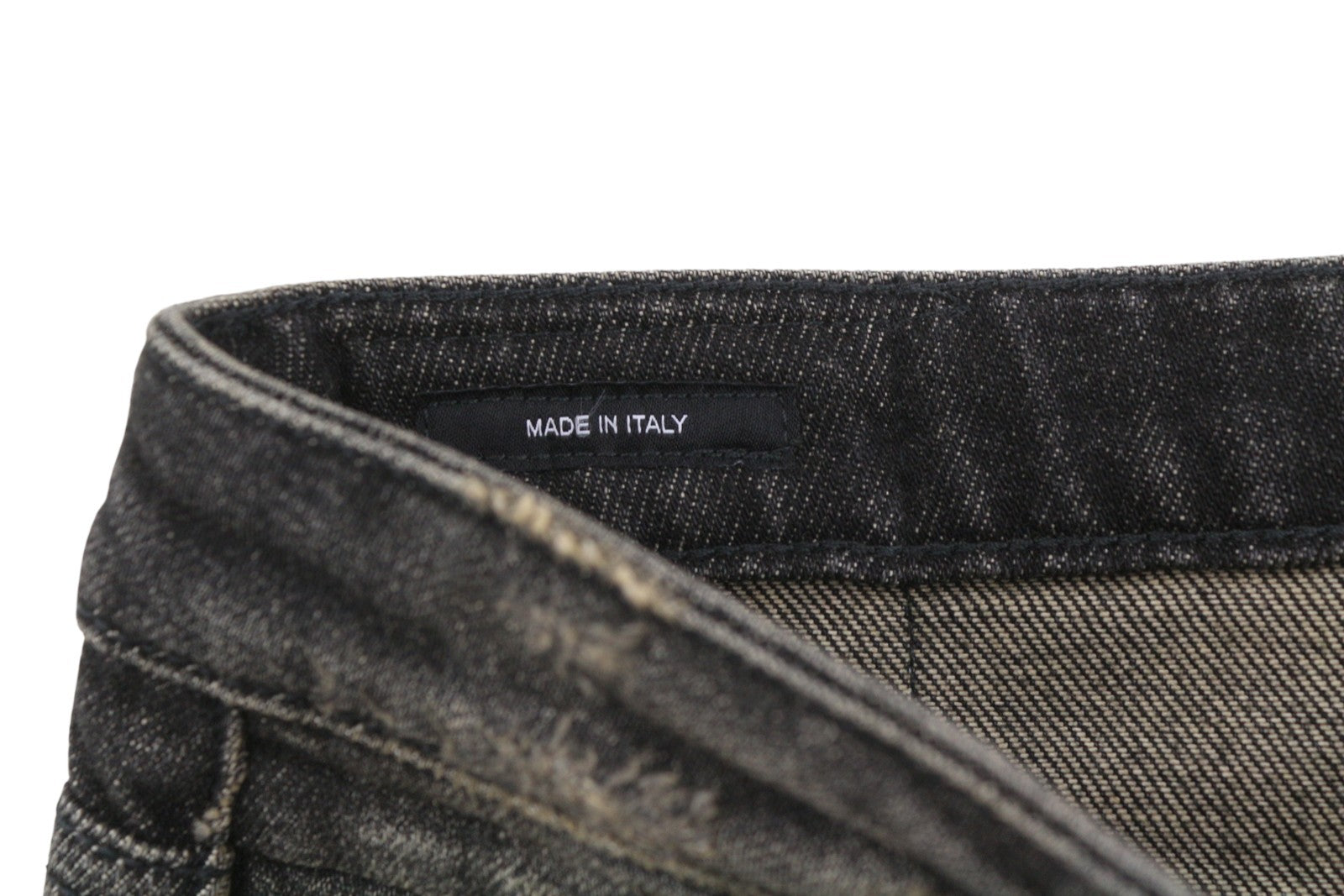 R13 Boy Straight Women Jeans 26 Abbey Black Faded Distress Crop PS26