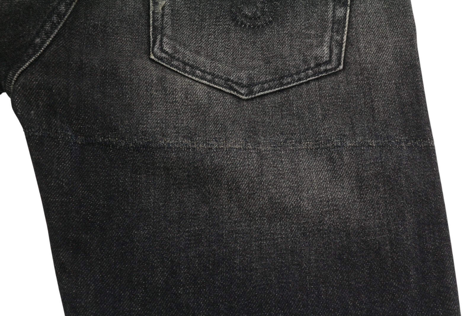 R13 Boy Straight Women Jeans 27 Abbey Black Faded Distress Crop PS26