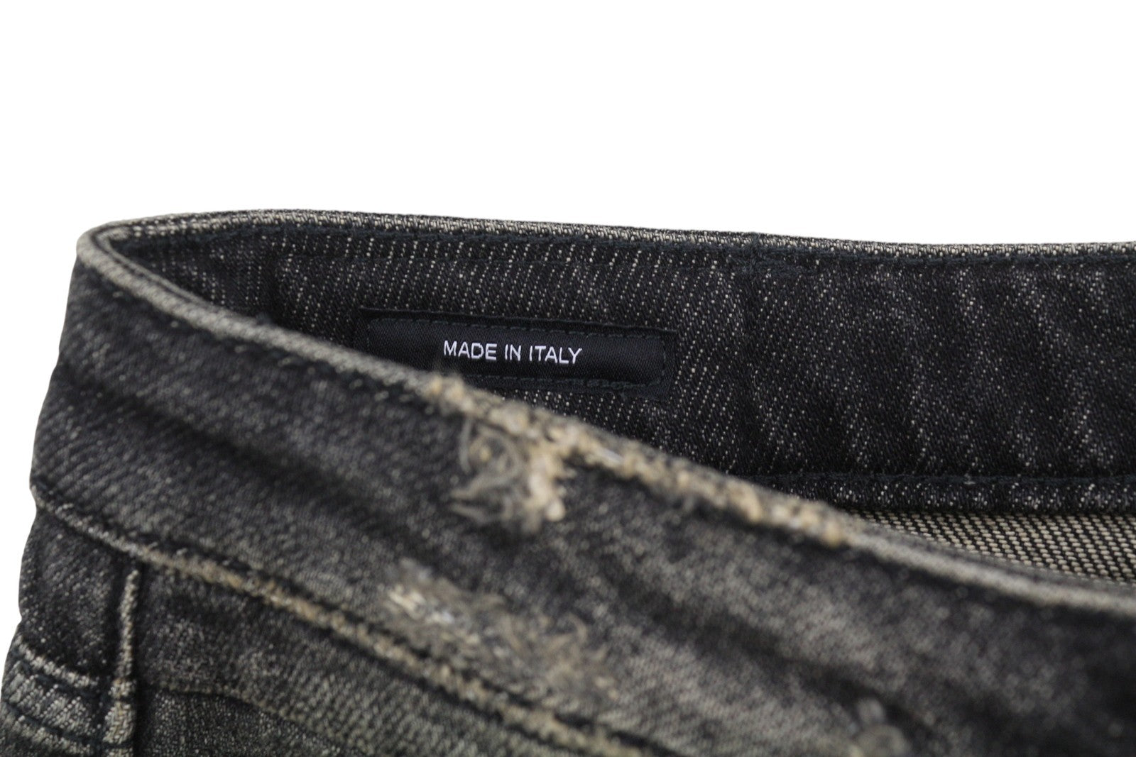 R13 Boy Straight Women Jeans 27 Abbey Black Faded Distress Crop PS26