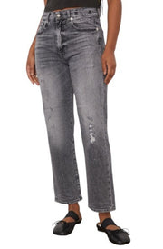 R13 Boyfriend Women Jeans 27 Vintage Grey Faded  Cropped PS26 RRP595
