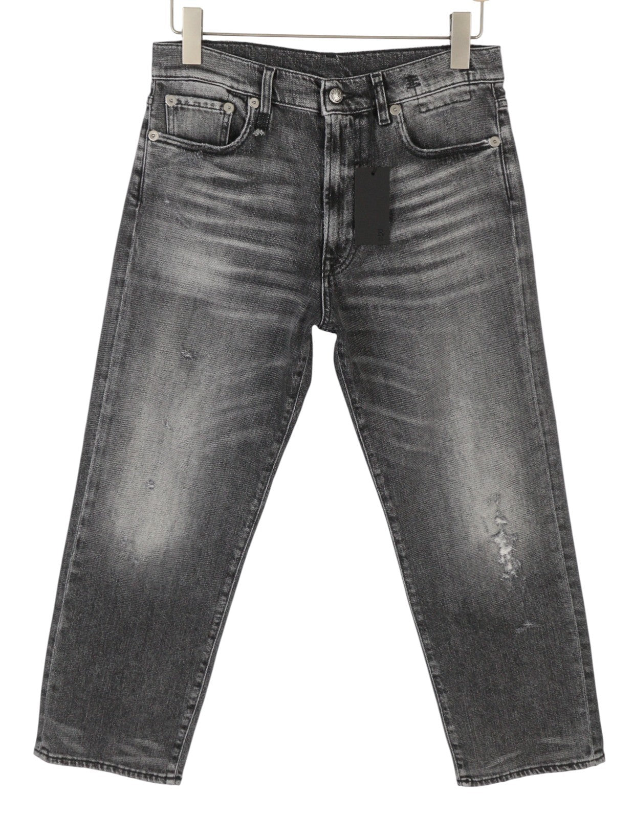 R13 Boyfriend Women Jeans 27 Vintage Grey Faded  Cropped PS26 RRP595