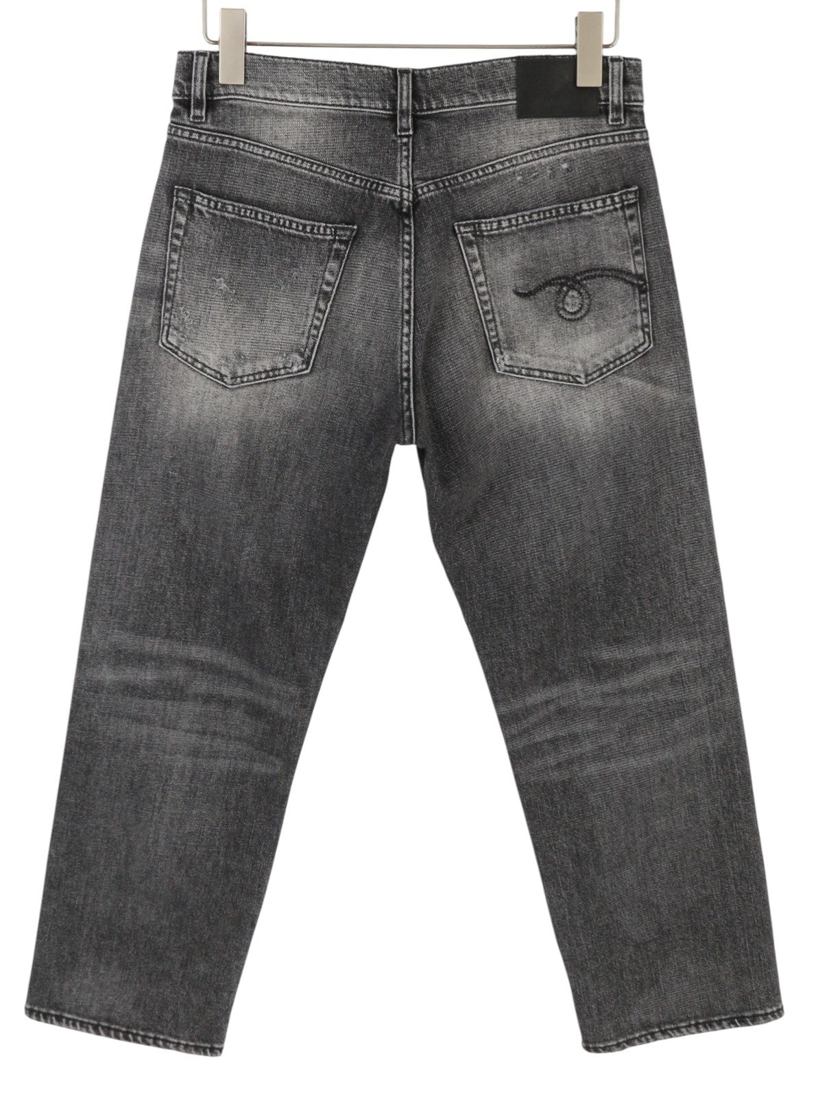 R13 Boyfriend Women Jeans 27 Vintage Grey Faded  Cropped PS26 RRP595
