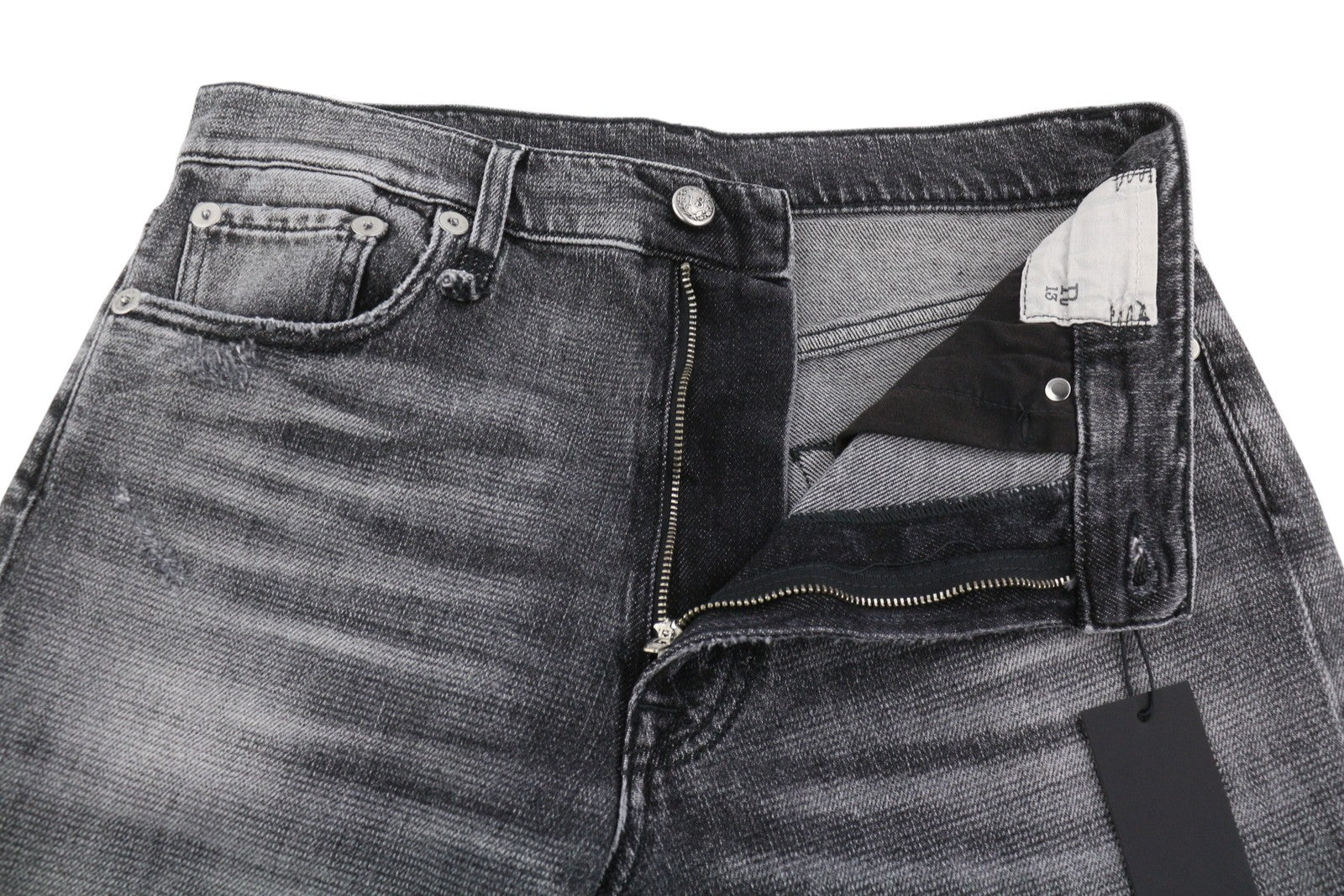 R13 Boyfriend Women Jeans 27 Vintage Grey Faded  Cropped PS26 RRP595