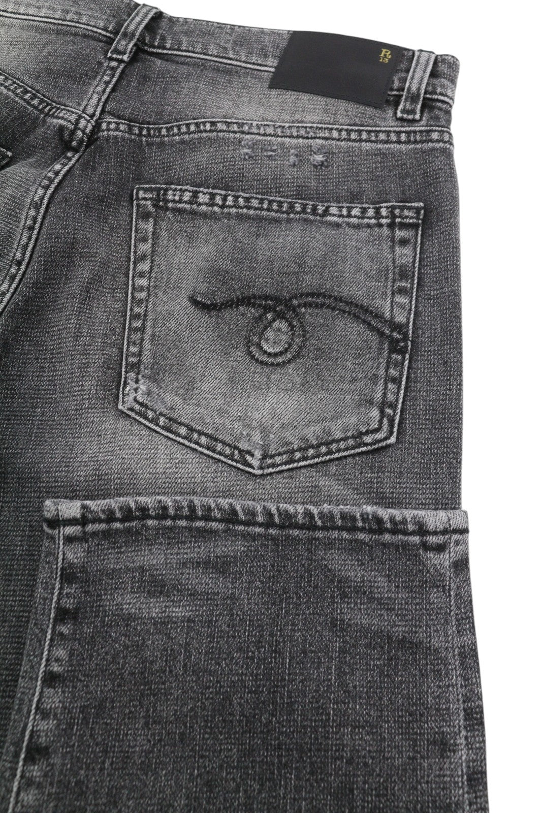 R13 Boyfriend Women Jeans 27 Vintage Grey Faded  Cropped PS26 RRP595
