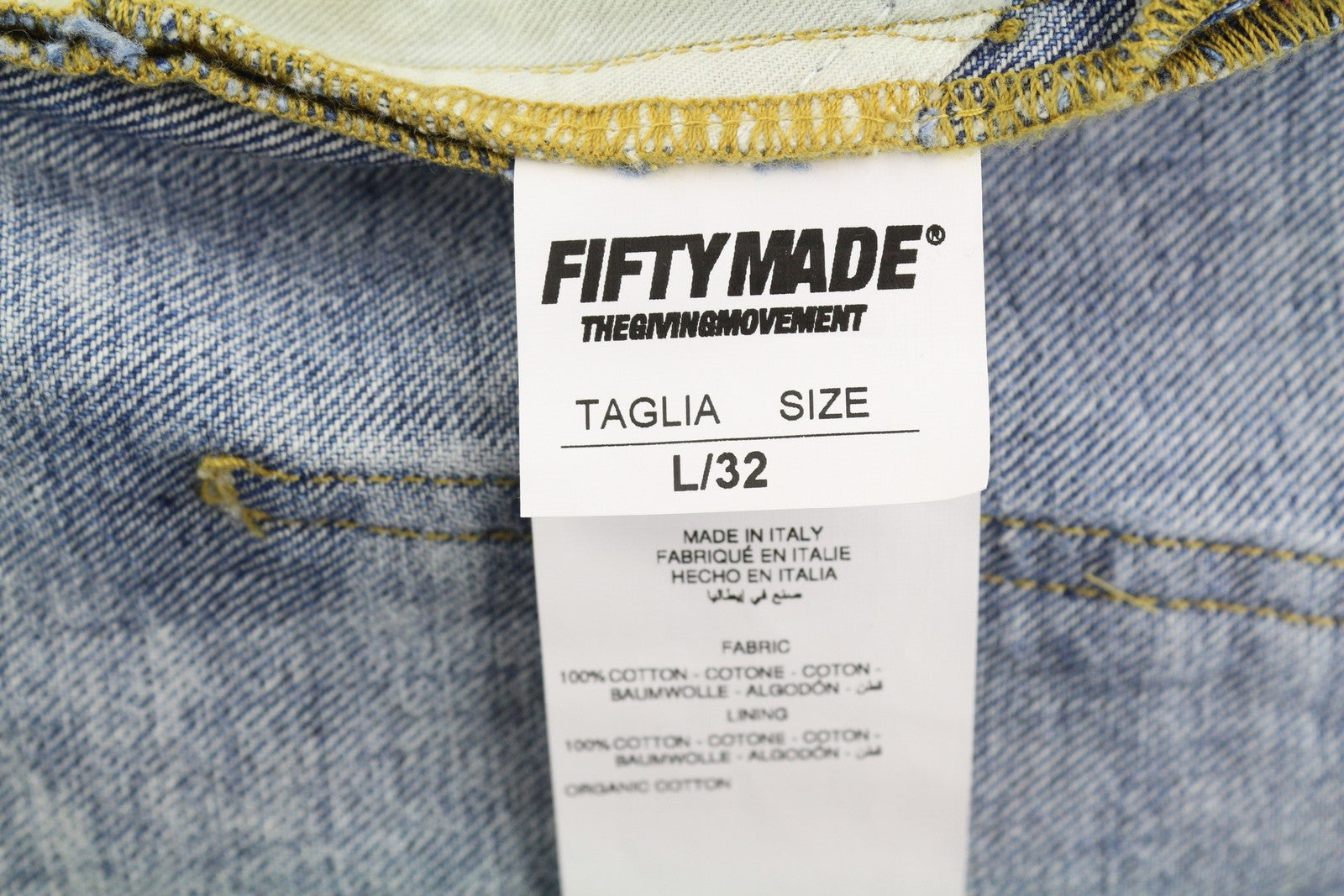 THE GIVING MOVEMENT Fifty Made Women Jeans W32 Blue Ripped Limited Edition