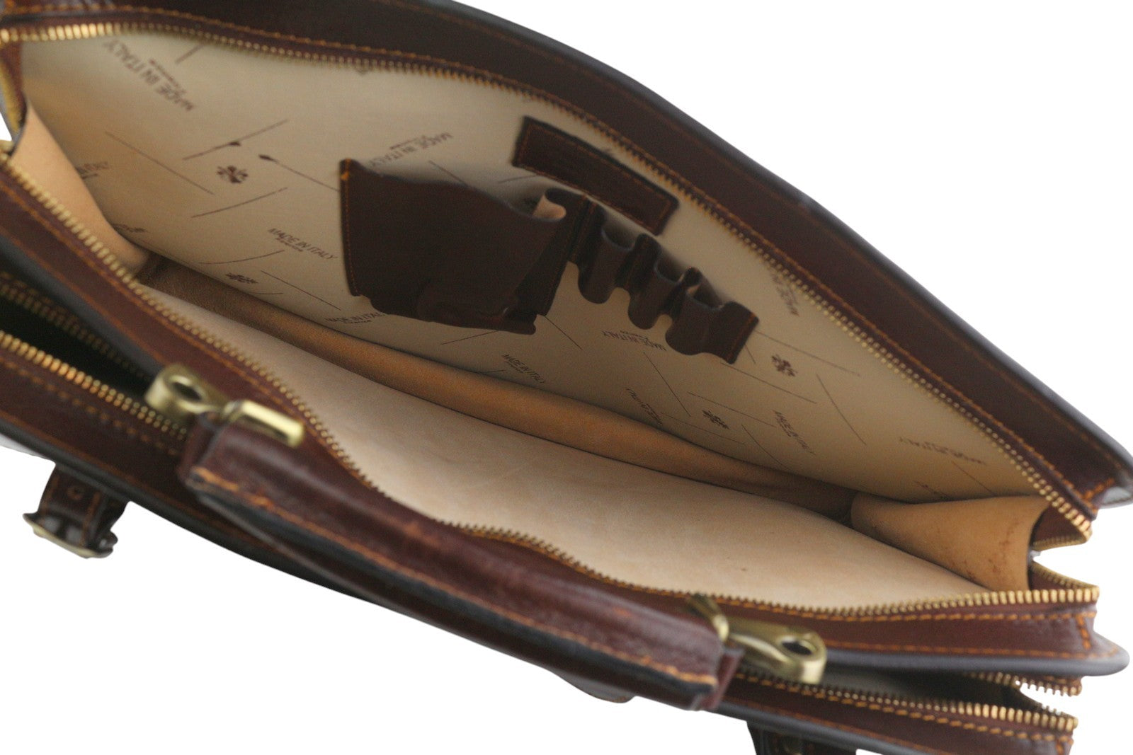 TIME RESISTANCE The Prophet Men Bag OS Brown Leather Satched Briefcase RRP320