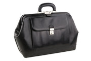 TIME RESISTANCE Hamlet Men Bag OS Black Vachetta Leather Large Doctor RRP350