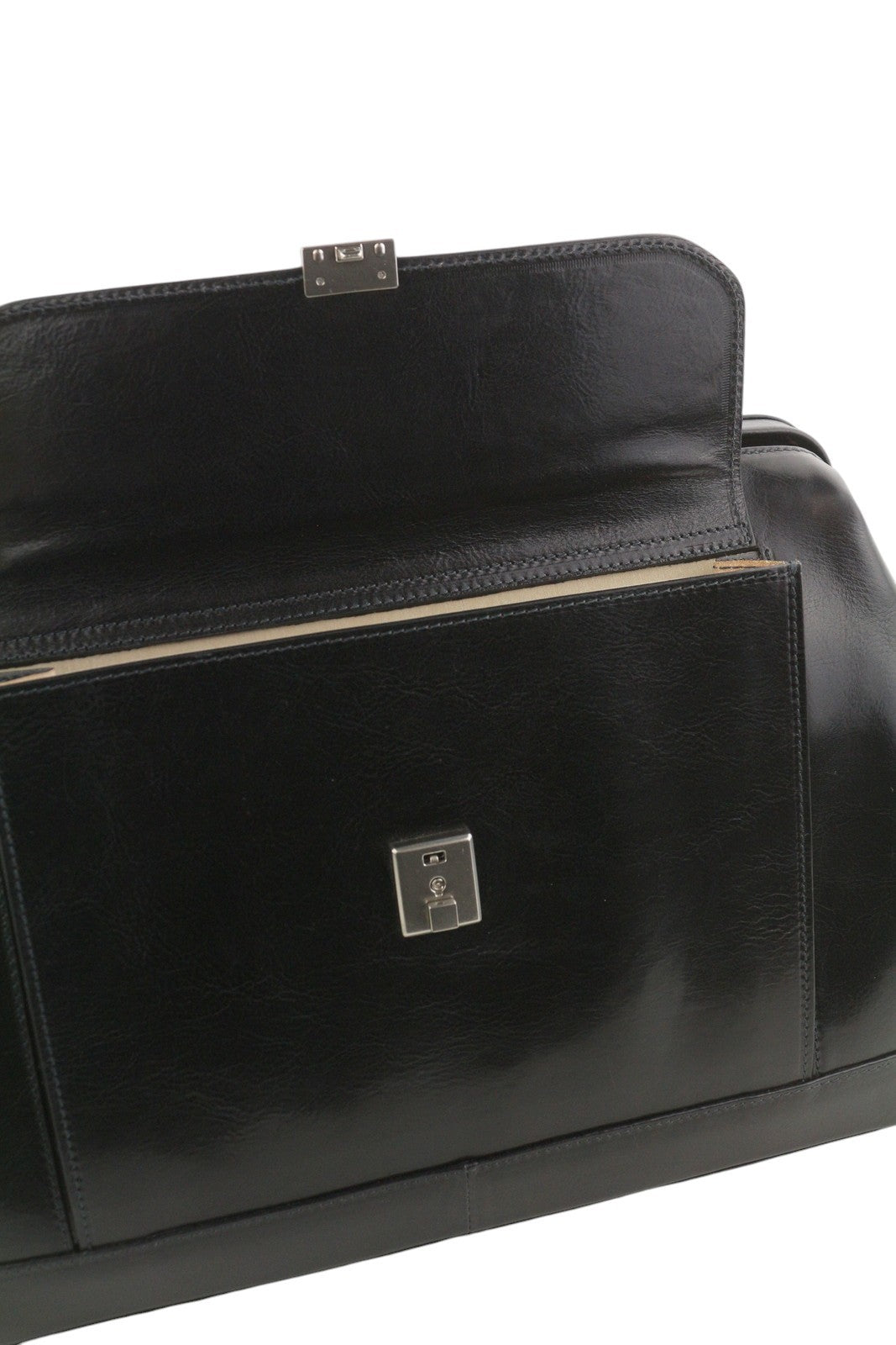 TIME RESISTANCE Hamlet Men Bag OS Black Vachetta Leather Large Doctor RRP350