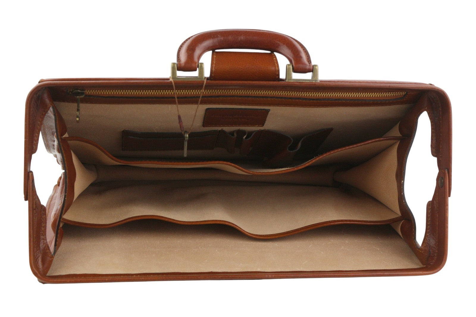 TIME RESISTANCE Men Bag The Firm Brown Vachetta Leather Briefcase RRP350
