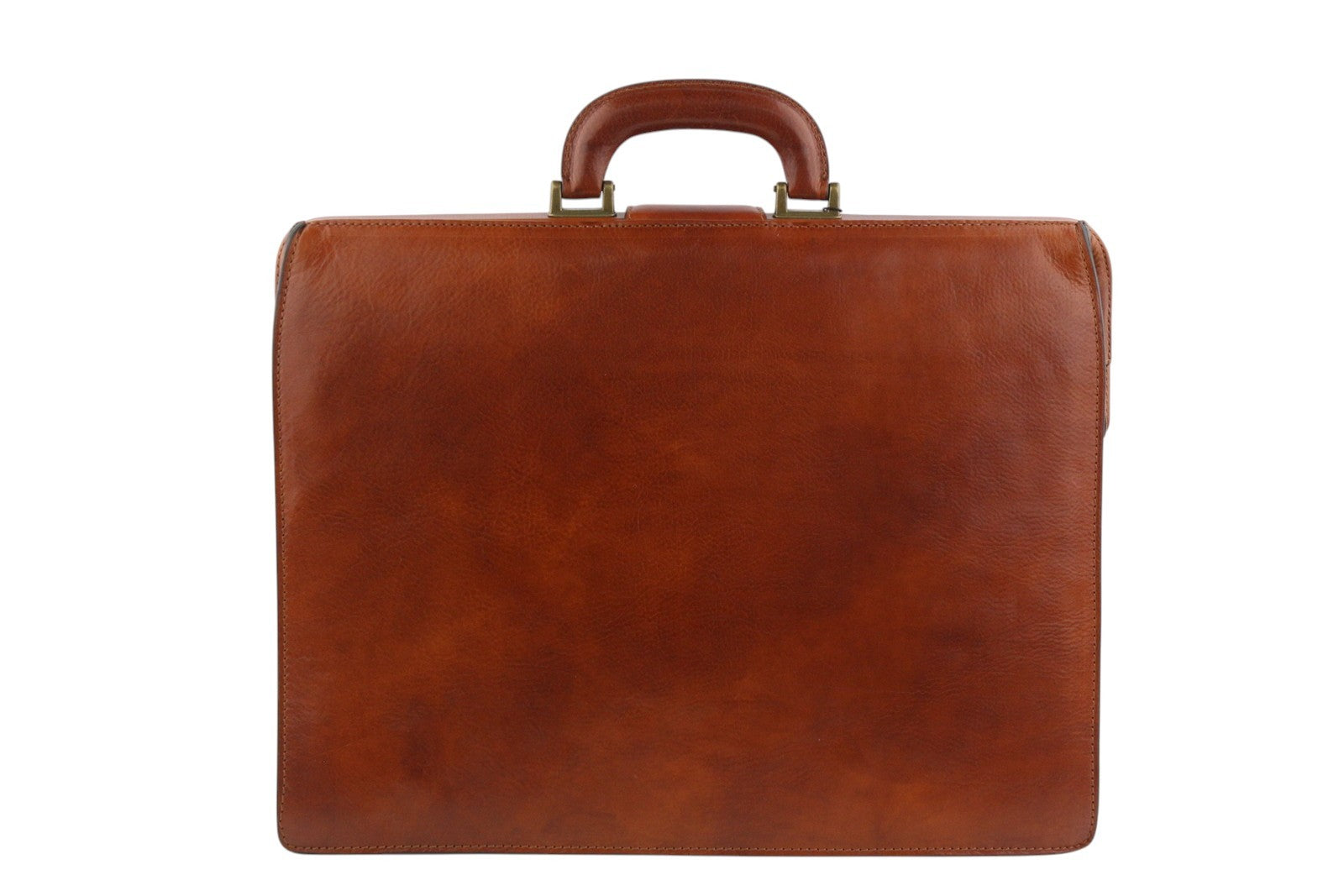 TIME RESISTANCE Men Bag The Firm OS Brown Vachetta Leather Key Briefcase RRP350