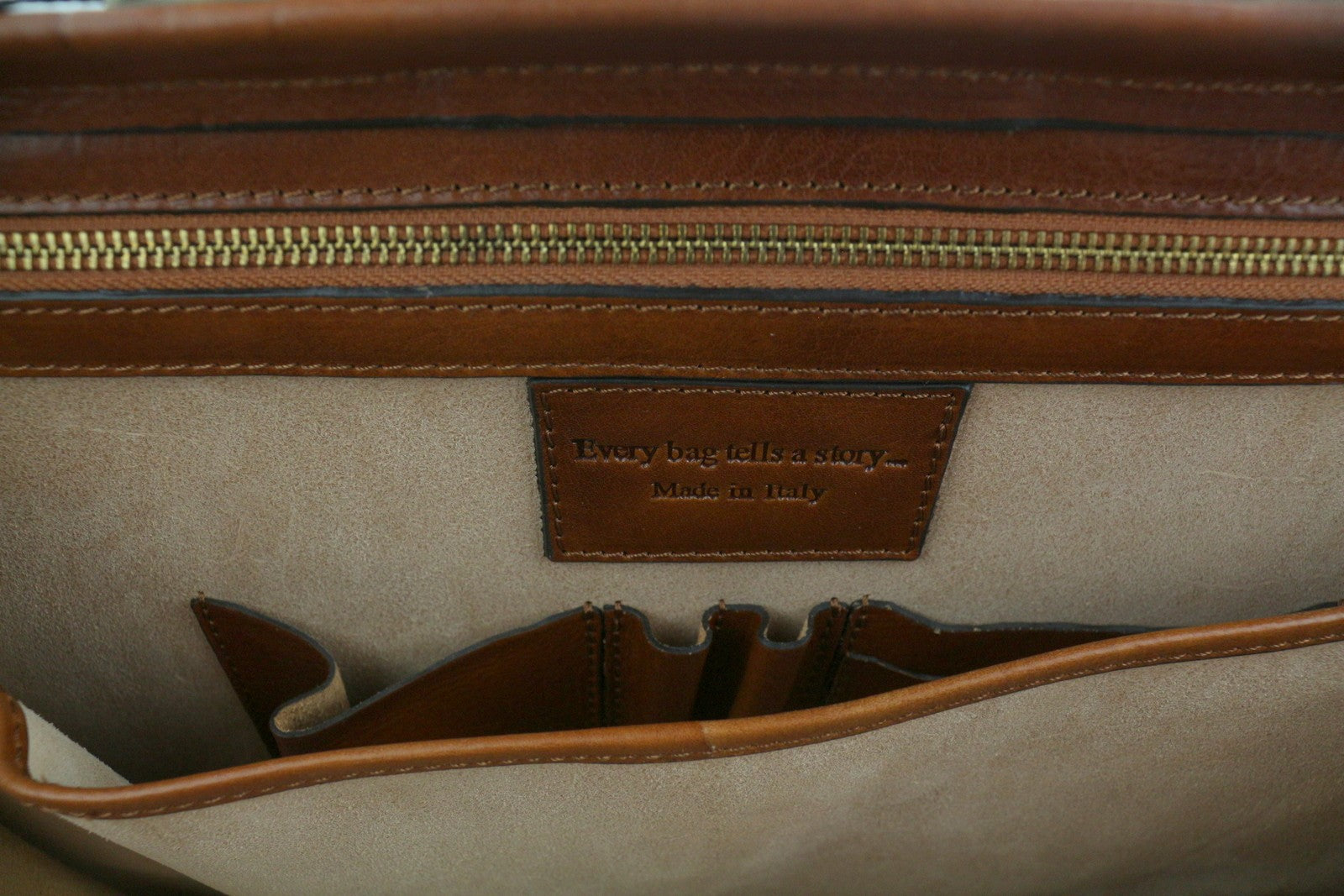 TIME RESISTANCE Men Bag The Firm OS Brown Vachetta Leather Key Briefcase RRP350
