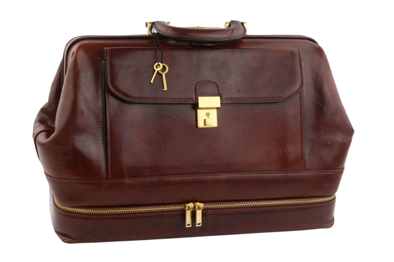 TIME RESISTANCE The Master And Margarita Men Bag OS Brown Leather Doctor RRP400