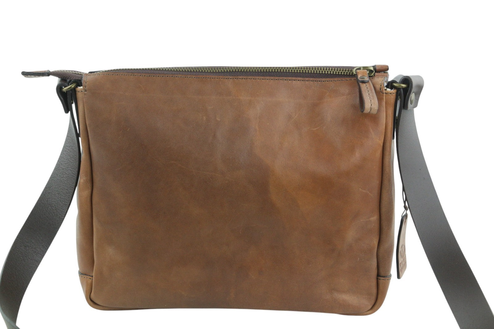 TIME RESISTANCE Persuasion Men Bag OS Brown Vachetta Leather Satchel RRP210