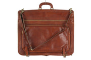 TIME RESISTANCE The Big Sleep Men Bag OS Brown Leather Zip Garment Bag RRP550