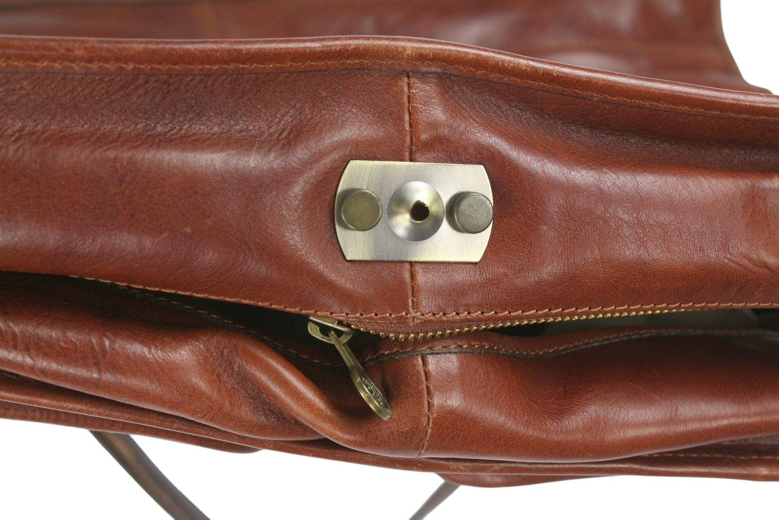 TIME RESISTANCE The Big Sleep Men Bag OS Brown Leather Zip Garment Bag RRP550