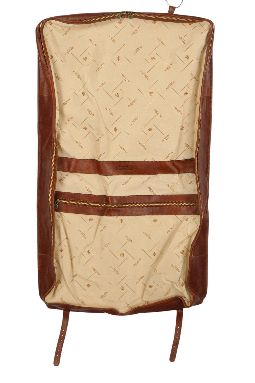 TIME RESISTANCE The Big Sleep Men Bag OS Brown Leather Zip Garment Bag RRP550